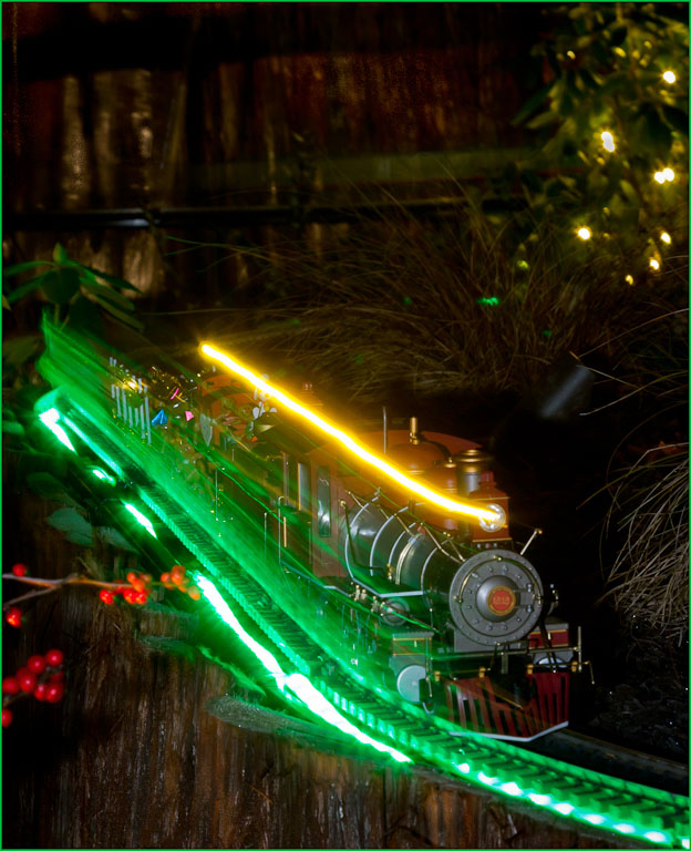 Miniature train in the night